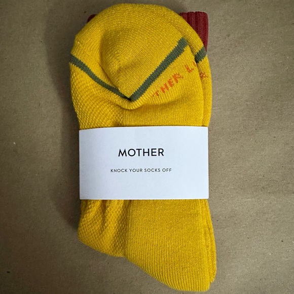 Mother Denim Baby Steps Total Bummer Black Mustard Yellow Hunter Green Socks - Picture 5 of 6